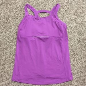 3/$30 Athleta size Large workout top sleeveless built in bra tank orchid purple